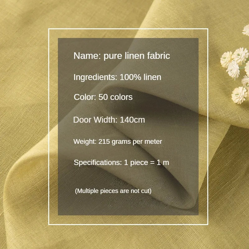 PURE LINEN FABRIC BY THE METER - 46 Colors, 140cm Wide - Soft Rooms