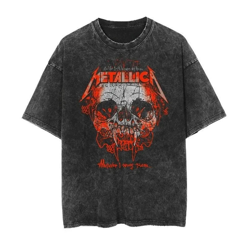 Metallica T-Shirt – Washed Vintage Rock Band Tee The Judas Kiss Unisex