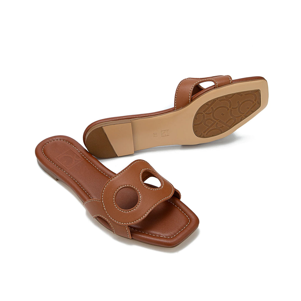 PG PATSY GARIS Niche Brand Women's Slippers Fashion Design Multifunctional Outdoor Style Women's Flat Slippers Solid Color