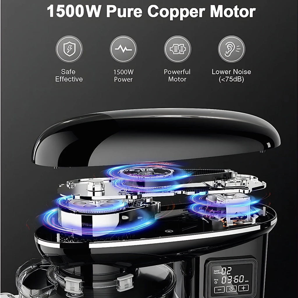 1500W Stand Mixer 6.5L - 6-Speed Kitchen Food Mixer LED