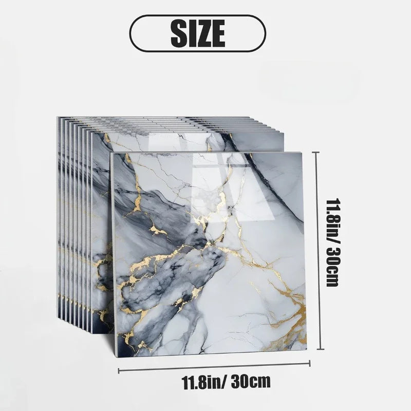 MARBLE TILE STICKERS - 30x30cm PET - Self-Adhesive Wall Decor