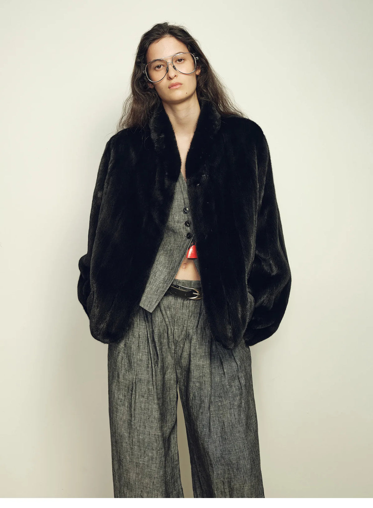 Winter Reverie - Faux-Mink Jacket - City Glow