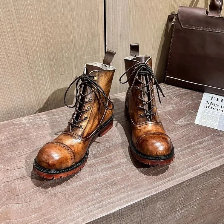 IRON RIDGE - High-Top Cowhide Leather Ankle Boots - Built For The Long Haul