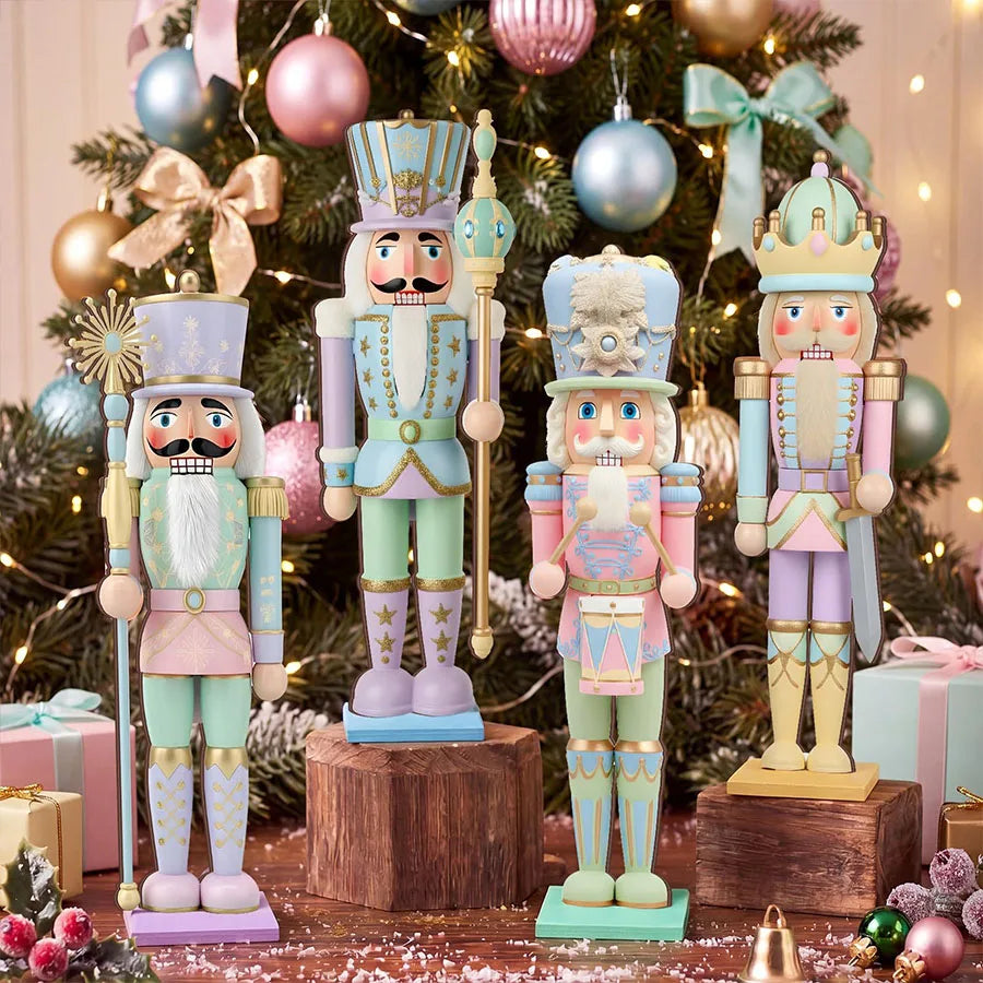 Wooden Nutcracker Soldiers - 4 Pieces - Tabletop Cheer