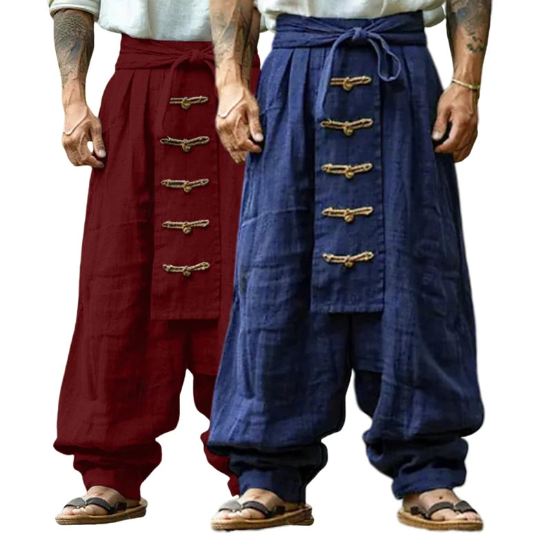 WIDE LEG LINEN PANTS - Lace-Up Waist, 2 Colors - Still Afternoons