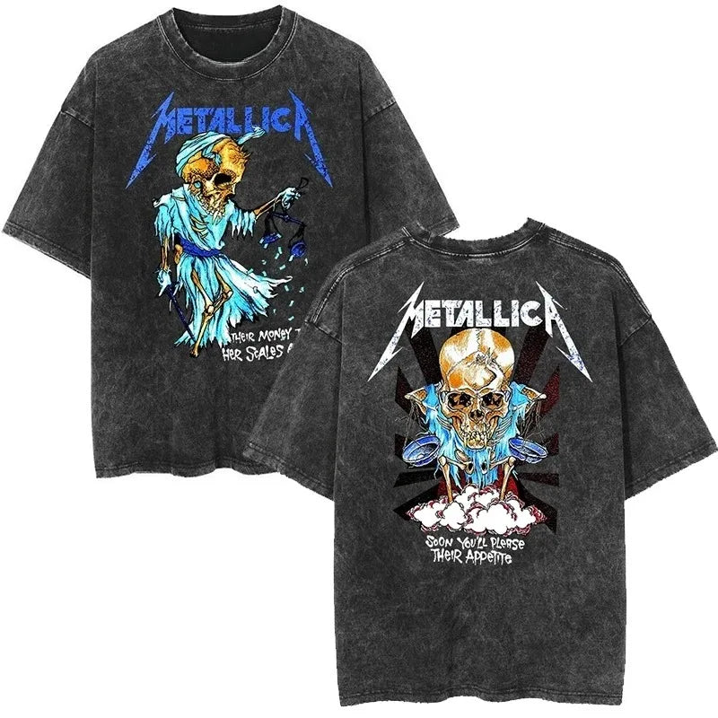 Metallica T-Shirt – Washed Vintage Rock Band Tee The Judas Kiss Unisex