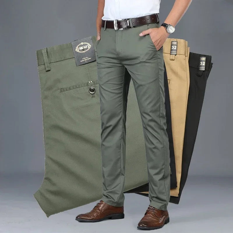 SOFT STRIDE - Men's Summer Business Casual Trousers - Stretch Straight Leg, 4 Colors