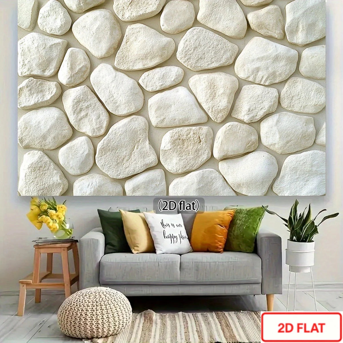 PEBBLE STONE TAPESTRY - Polyester - Earthy Wall Decor