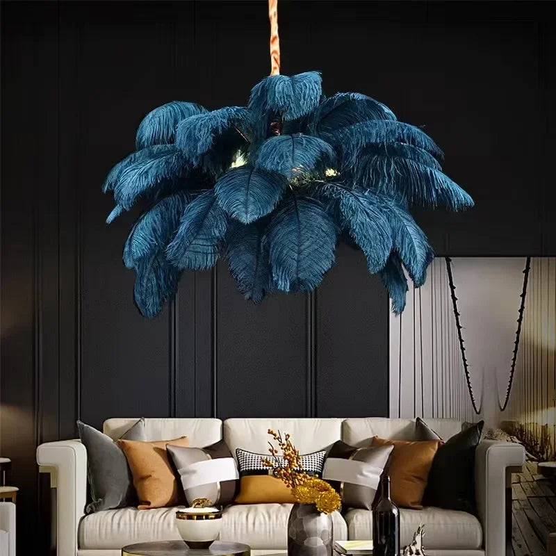 PLUME - Nordic Feather Chandelier - 3 Colors, 3 Sizes, LED Bulbs Included