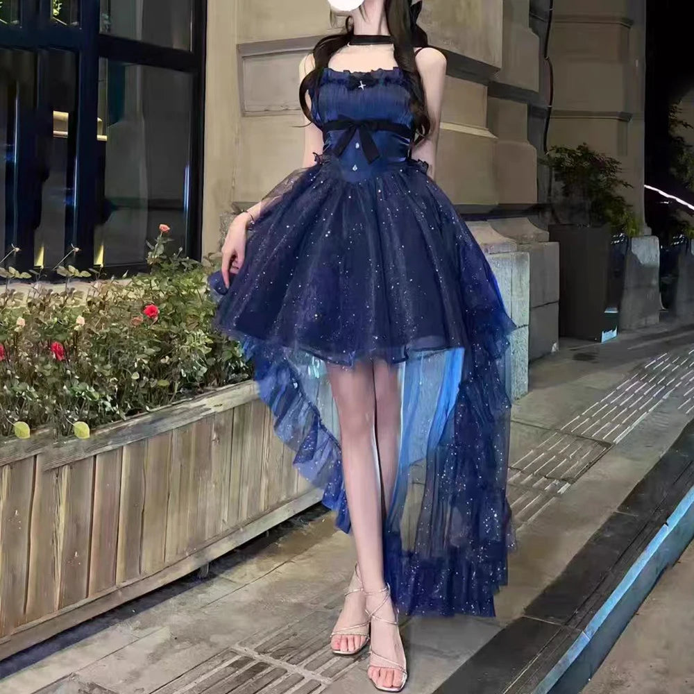 Summer New French Fashionable, Waist Wrapped, Slim and Slim Slim Sparkling Tailed Dress Short Skirt for Women