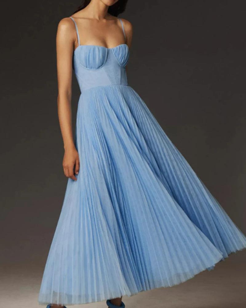 Female Hollow Backless Bridesmaid Dress Spring High Street Solid Girdling Pleat Long Dress Elegant Women Solid Tube Tops Dress