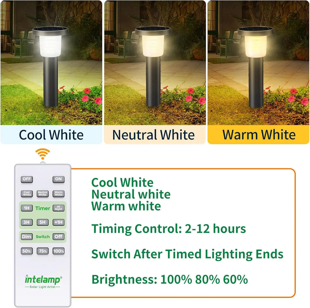 SOLAR PATHWAY LIGHTS - 3800mAh, 500LM - Auto Garden Illumination