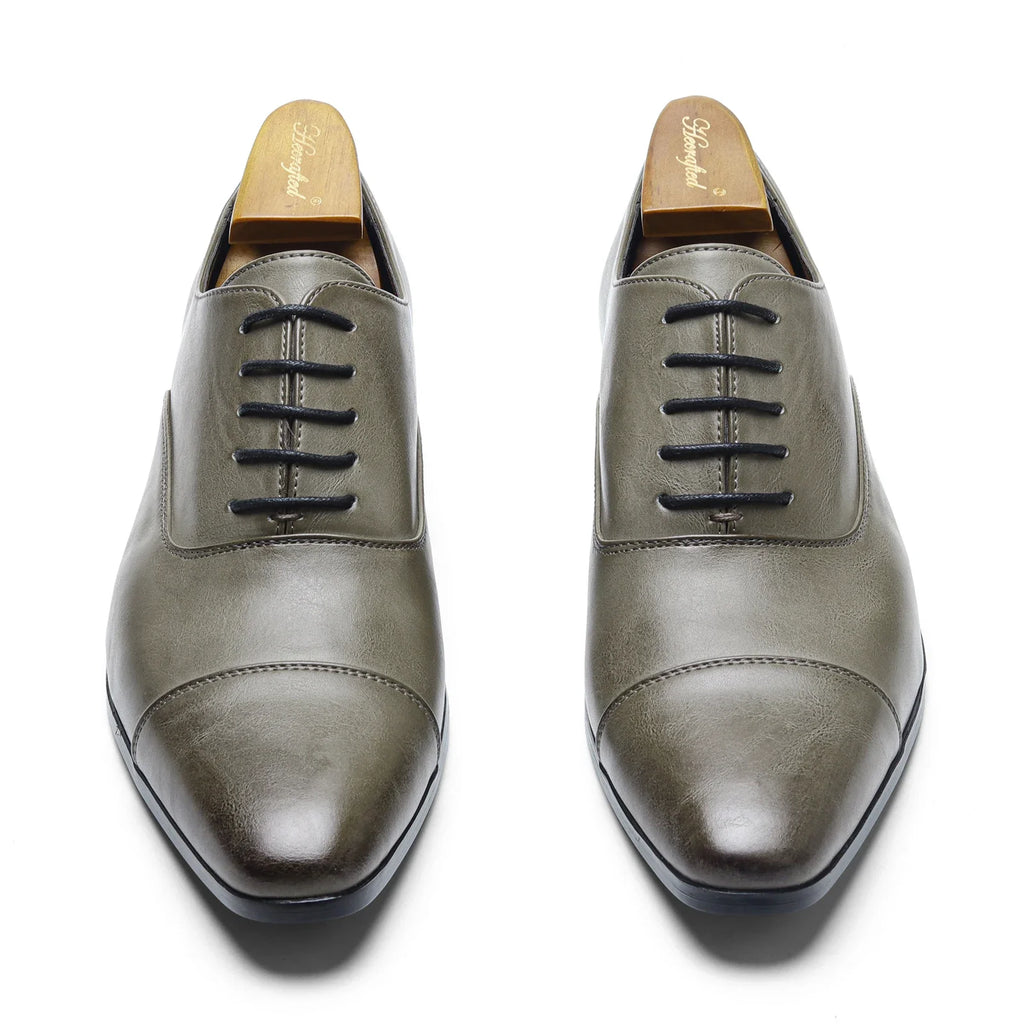 GREY GENT - Men's Fashionable Lace-Up Oxford Formal Shoes - Comfortable Gentleman's Social Dress Shoes