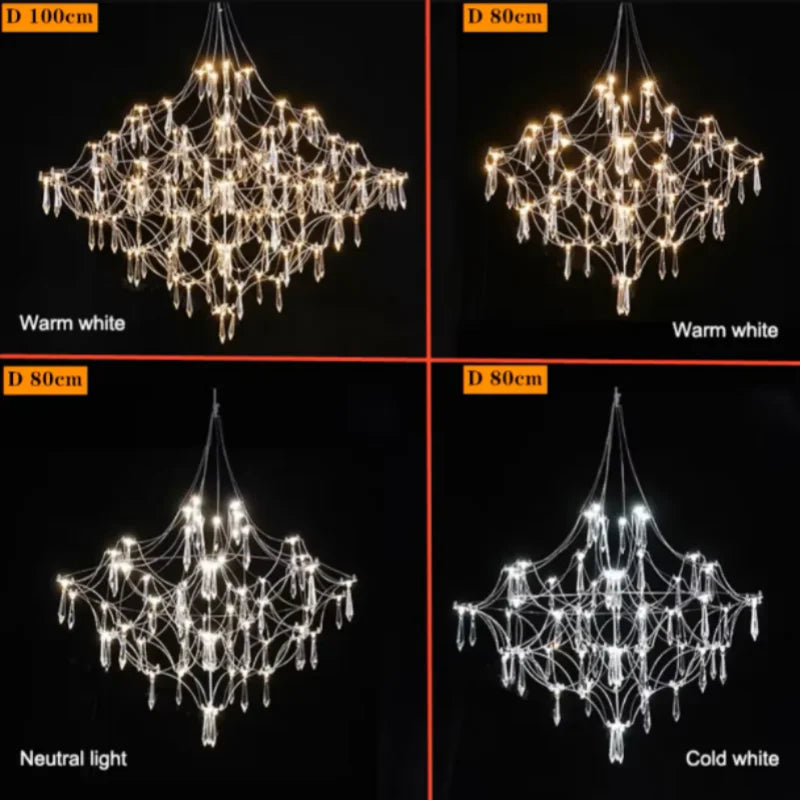 Starry Sky Pendant Light – Gold/Chrome, 40–120cm, Dimmable