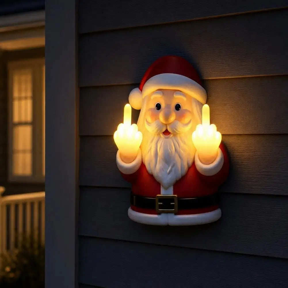 Cheeky Santa LED Ornament - Two Colours - Mischievous Glow
