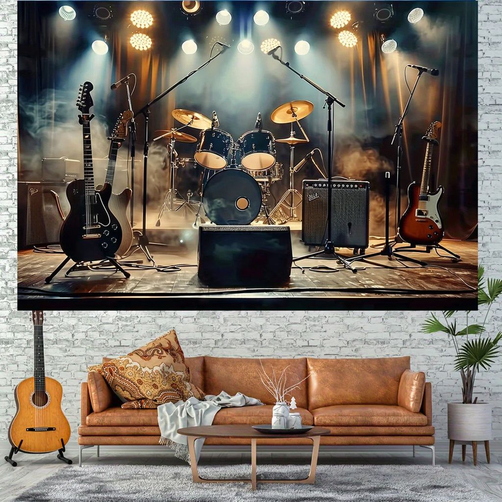 Live Music Stage Backdrop - Polyester - Concert Mood