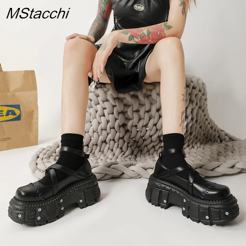 Punk Style Flat Platform Mary Janes