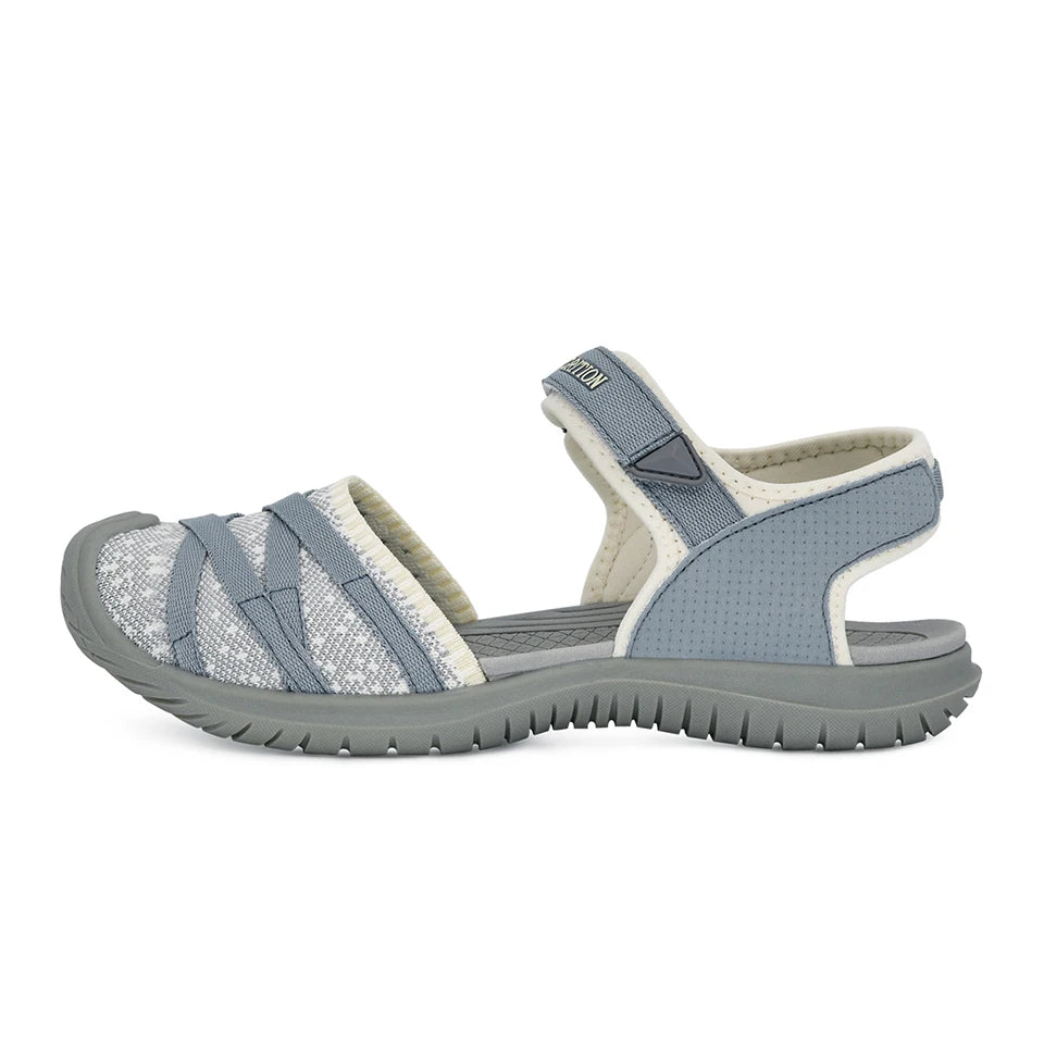 GRITION Women Sandals Casual Outdoor Shoes Closed Toe Flat Heels Elastic Fabric New Fashion 36-41 Ladies Trekking Hiking Sandals