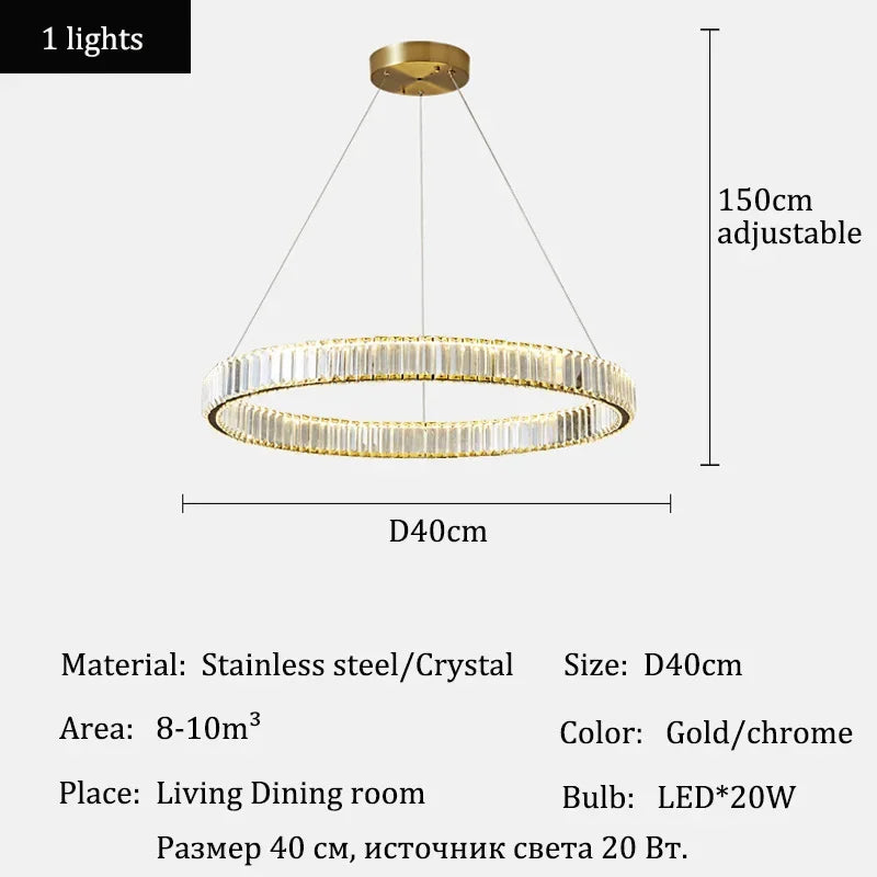 HALO LUXE – 4-Ring Crystal Chandelier