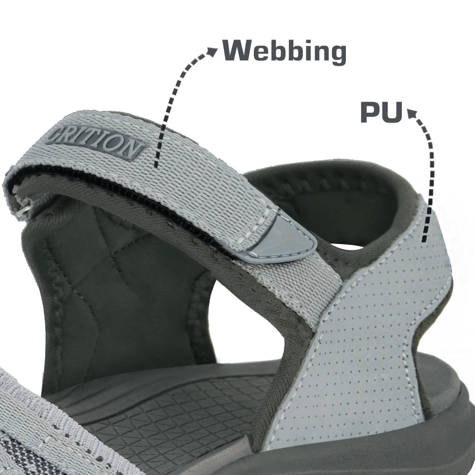 GRITION Women Sandals Casual Outdoor Shoes Closed Toe Flat Heels Elastic Fabric New Fashion 36-41 Ladies Trekking Hiking Sandals