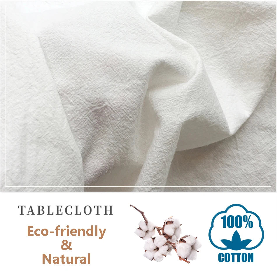 RUFFLE COTTON TABLECLOTH - 8 Colors, 14 Sizes - Gathered Tables