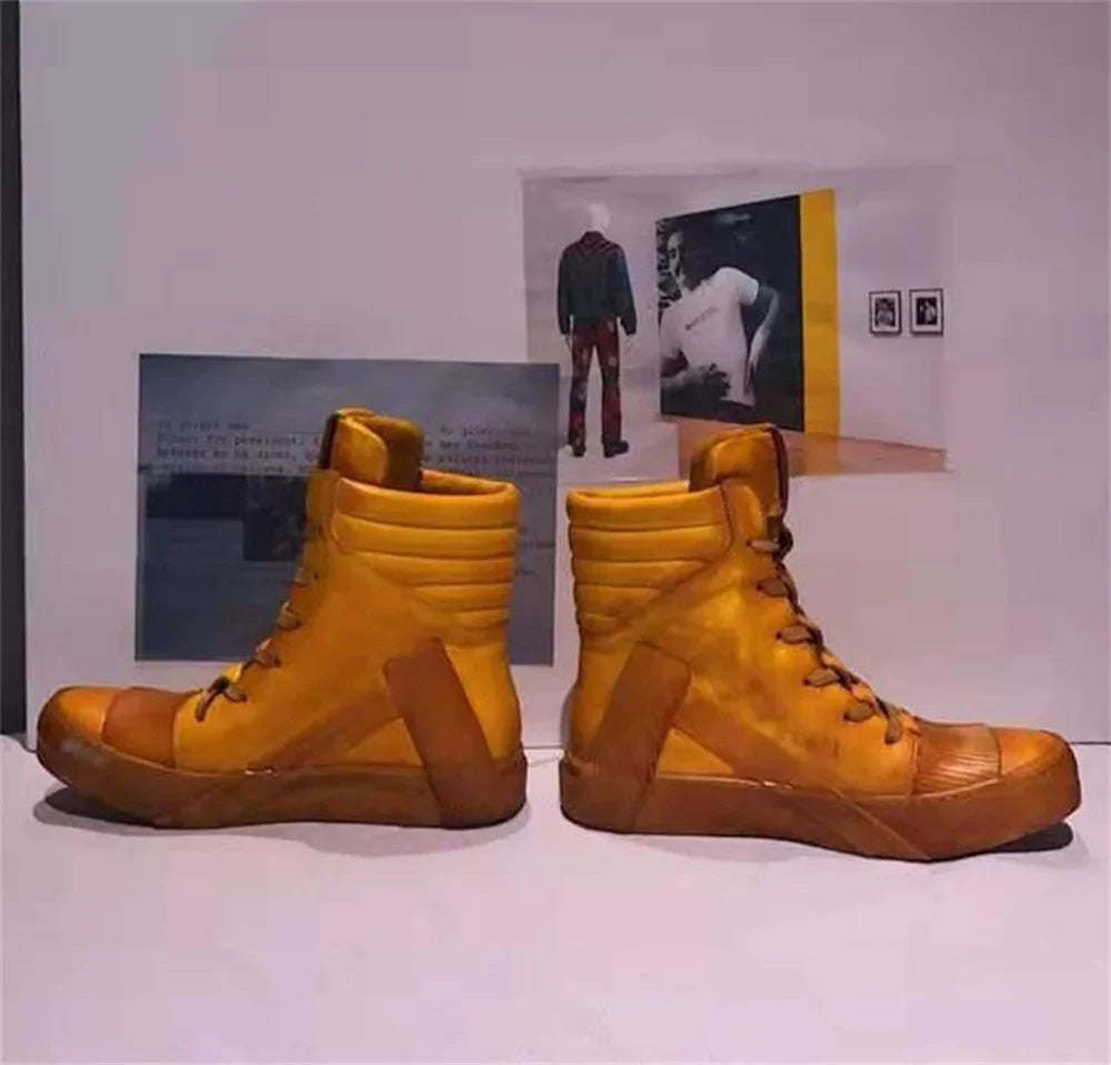 GRAFFITI ART BOOTS - Handmade Painted Nappa Leather High-Top - Wearable Art, Street Legend