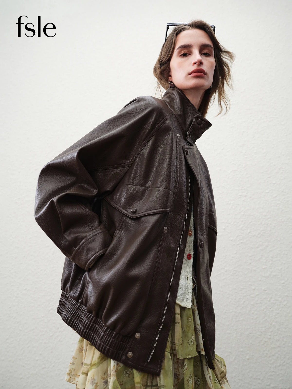 Women's Brown Zip Jacket - Loose Fit - City Rhythm