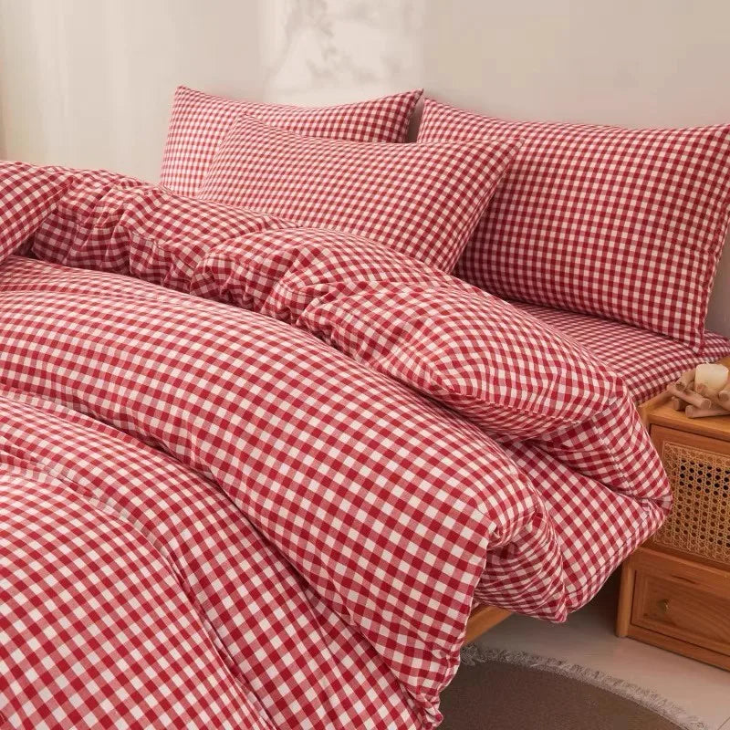 WASHED COTTON PLAID FABRIC - 100% Cotton, 270g/m - Soft Rooms