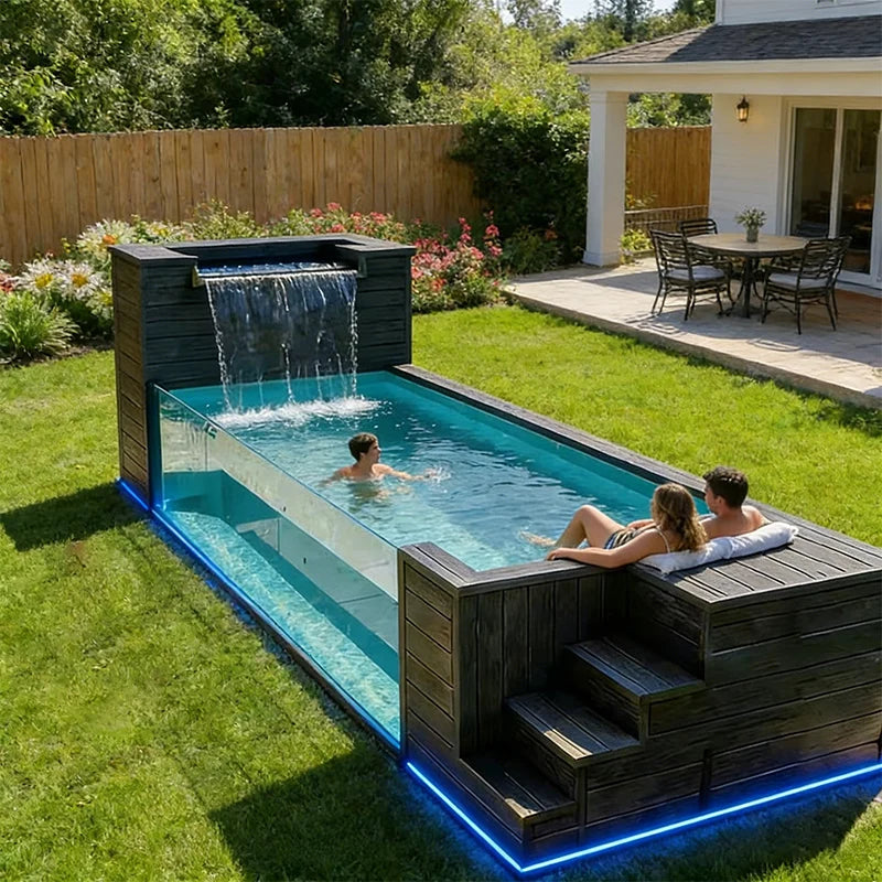 LUXURY CONTAINER POOL - Fiberglass & Glass Window - Custom 20ft / 40ft
