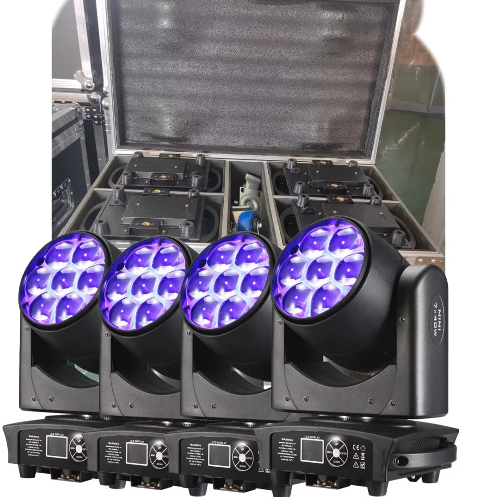 Moving Head Stage Lights - 7x40W RGBW - Beam & Wash