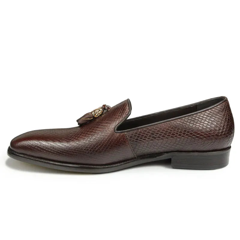 TASSEL MASTER - Men's Handmade Tassel Genuine Leather Loafers - Pigskin Insole All Season Casual Shoes