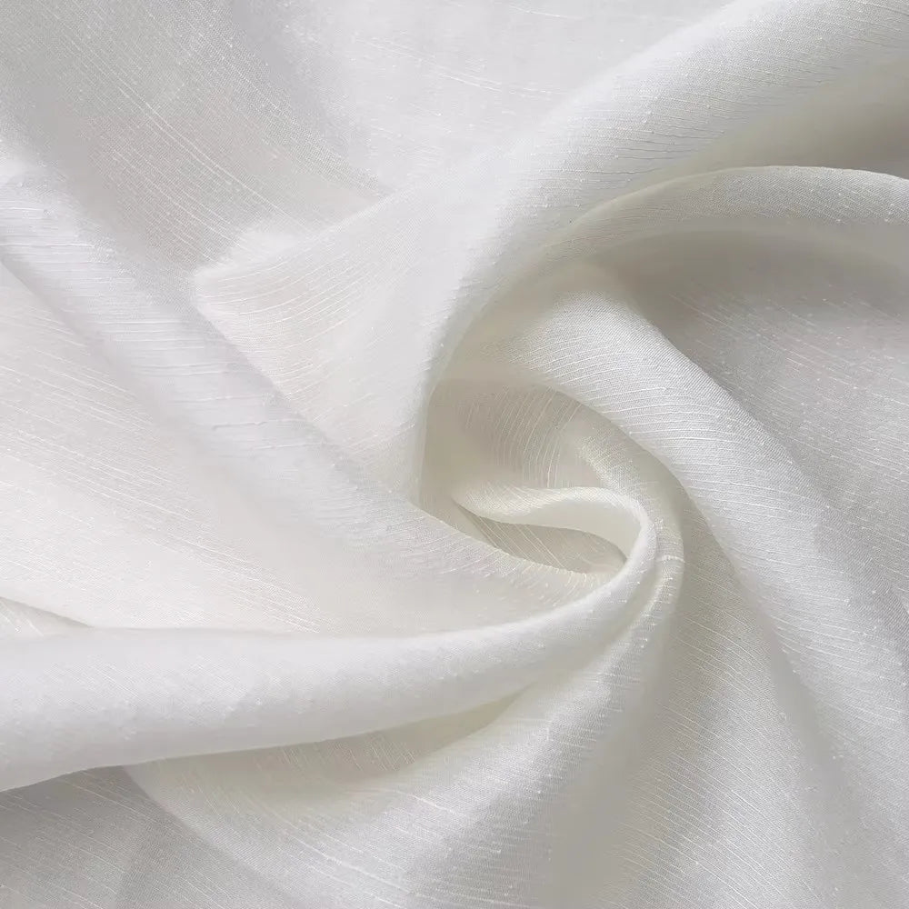 Mulberry Silk Linen 45'' Wide By Meters Natural White Silk Flax Fabric Slubbed