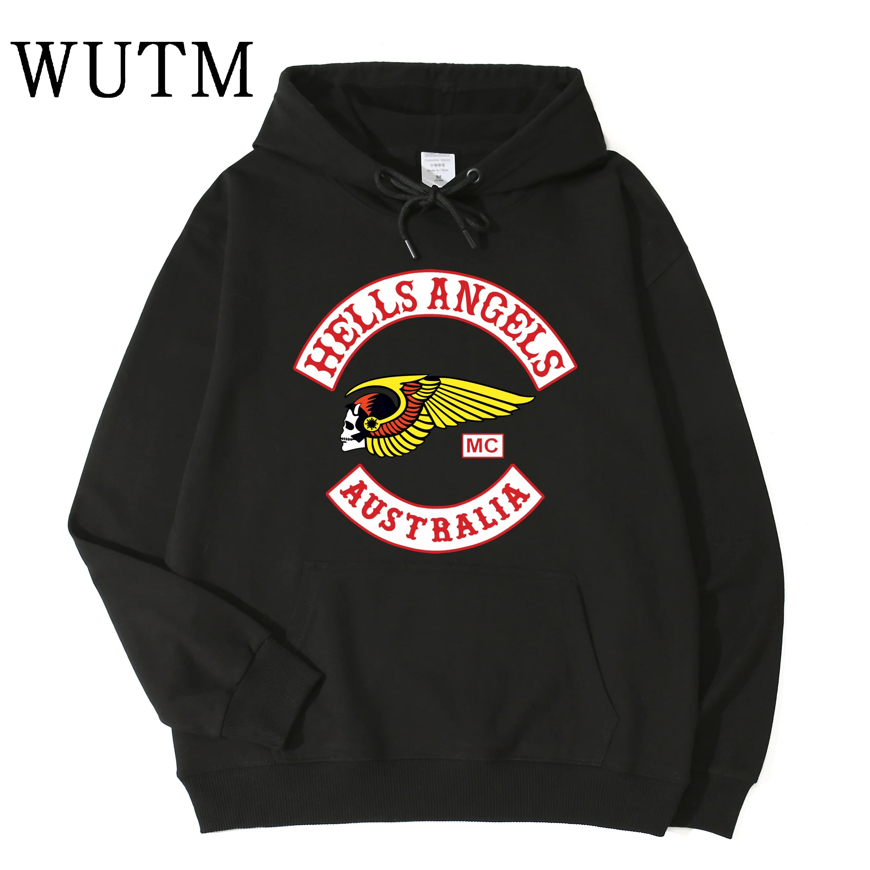 Biker Wing Skull Hoodie Australia Unisex Black Hoodie