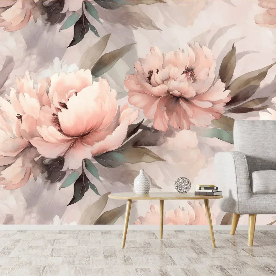 Custom Floral Nature Wall Mural – Peel & Stick or Non-Woven