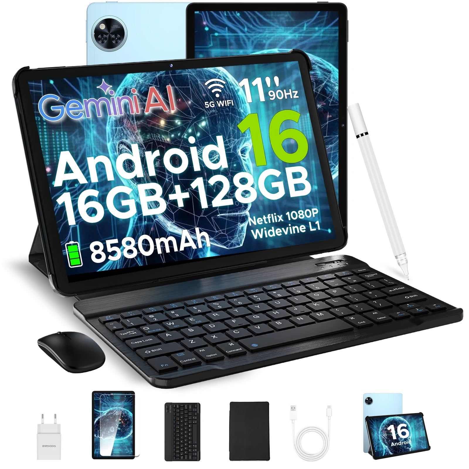 DOOGEE U11 11" Android 16 Tablet - 90Hz, 4GB+128GB, 8580mAh, Widevine L1