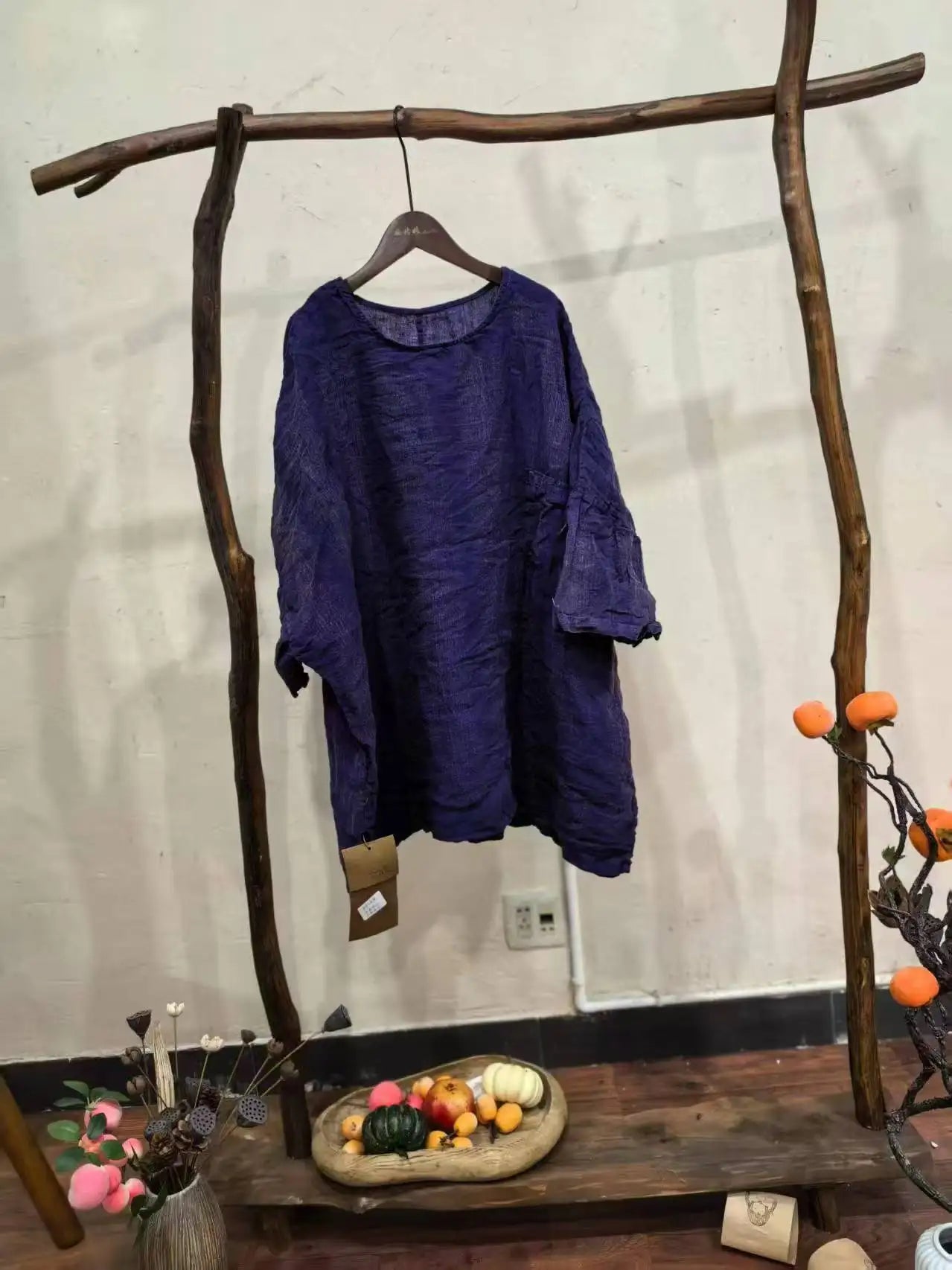 Spring Summer Arts Style Women O-neck Batwing Sleeve Casual Tops Tees Good Quality Cotton Linen Vintage Loose Long T-shirt T2513