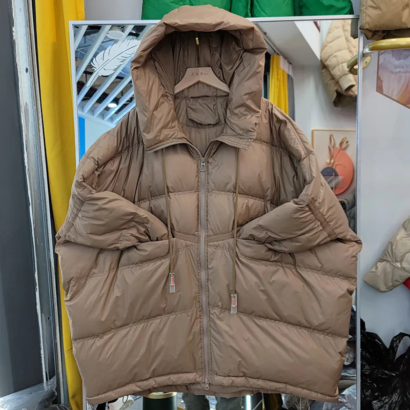 Oversized Hooded Puffer Coat – Duck Down