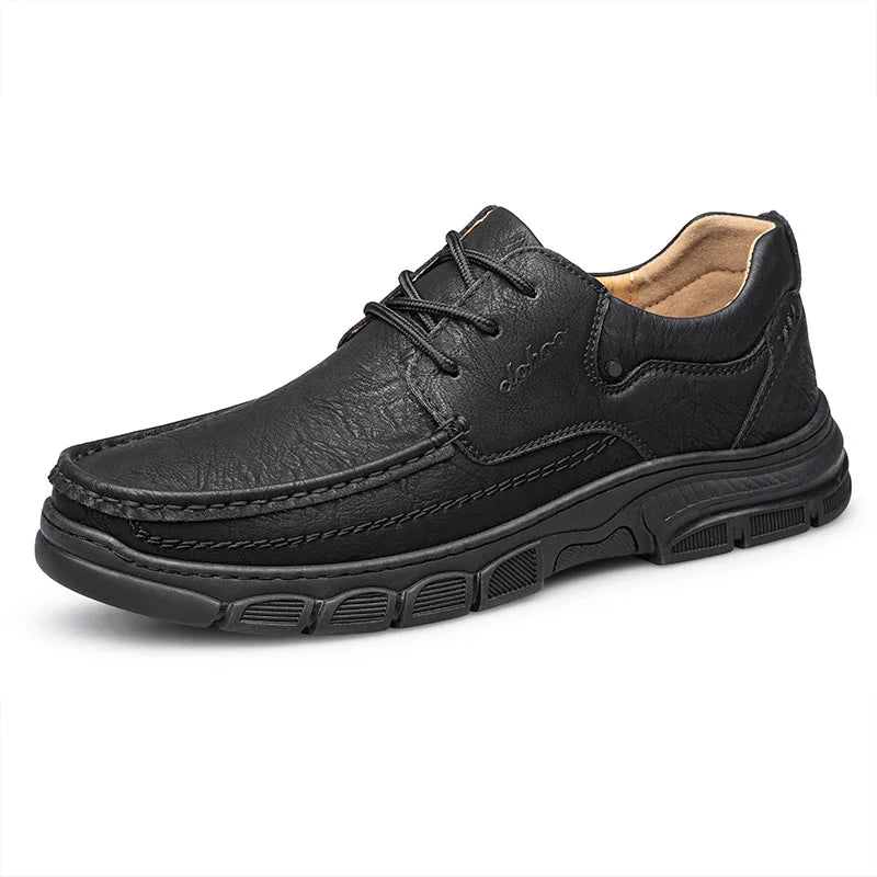 SOLE CRAFT - Men's Handmade Leather Loafers - Thick Rubber Sole, Breathable, Classic Sewn