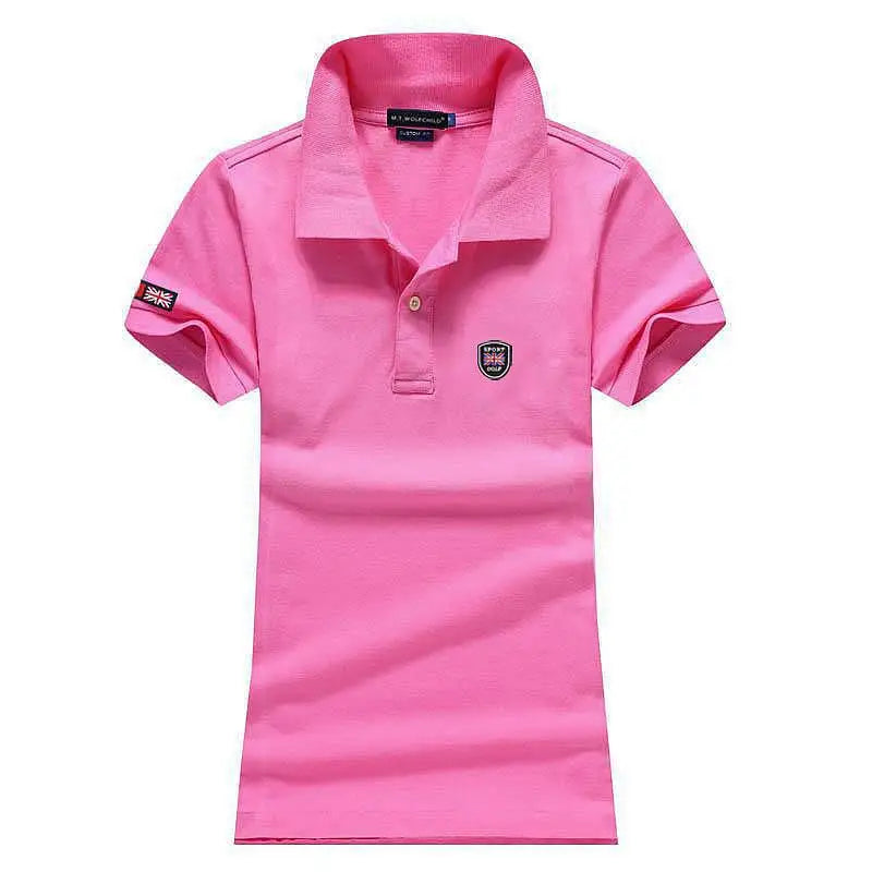 Fashion Clothing Polos Femme Summer Womens Polo Neck Shirt Short Sleeve Lapel Womens Tees Casual Sportwear Cotton Ladies Tops