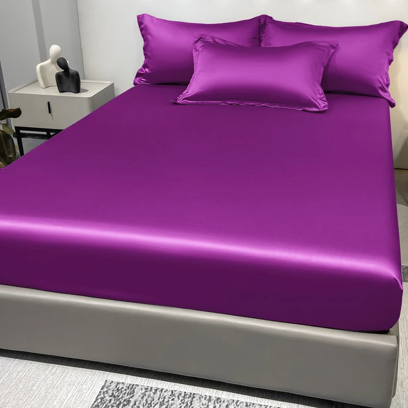 SATIN DREAM - Solid Color Fitted Sheet - Silky Smooth, Every Single Night