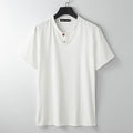 LINEN COTTON HENLEY TEE - Solid Colors, Big & Tall Sizes - Easy Summer