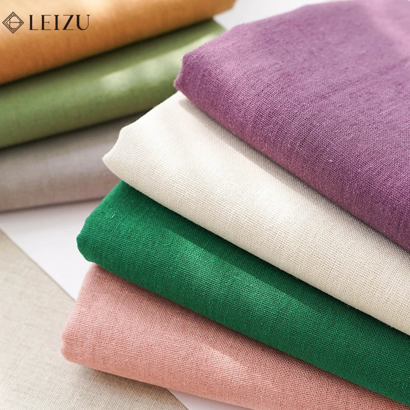 SOLID COTTON-LINEN FABRIC - 135 cm Wide, 3 Lengths - Colorful Makes