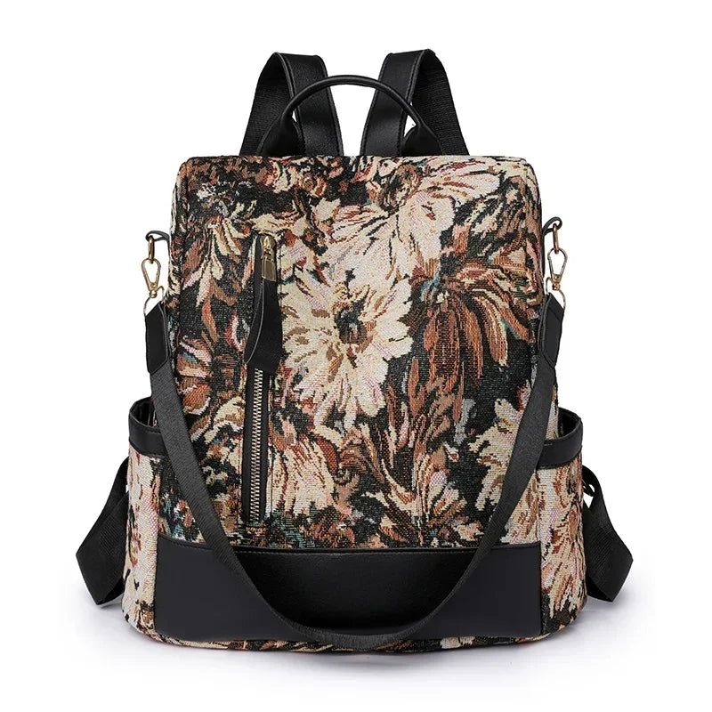 Floral Tapestry Women Backpack