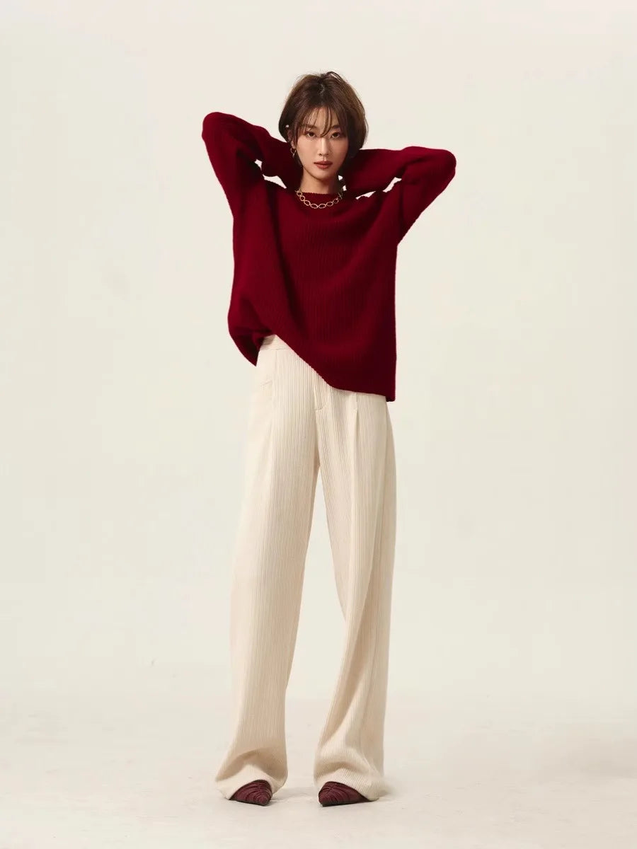 Red Cashmere Sweater – Turtleneck & Crewneck