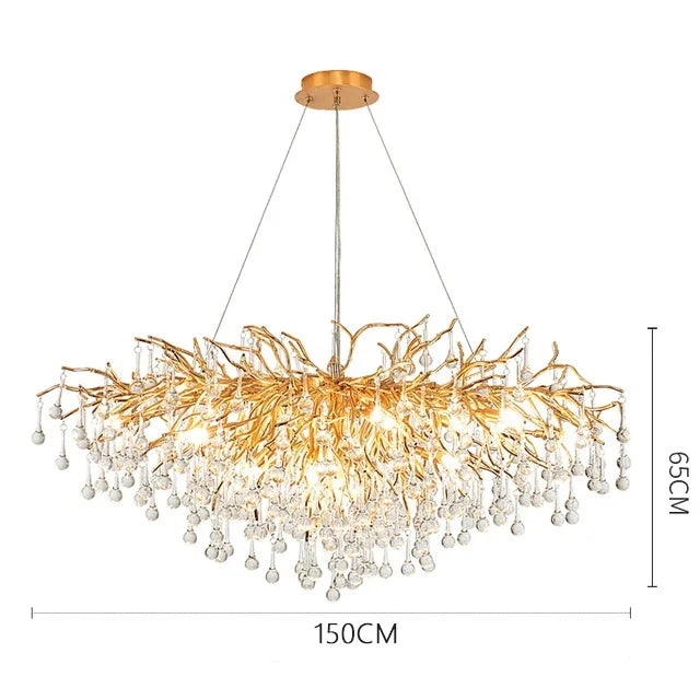Water Drop Crystal Chandelier – Chrome/Gold/Black, Multi-Size