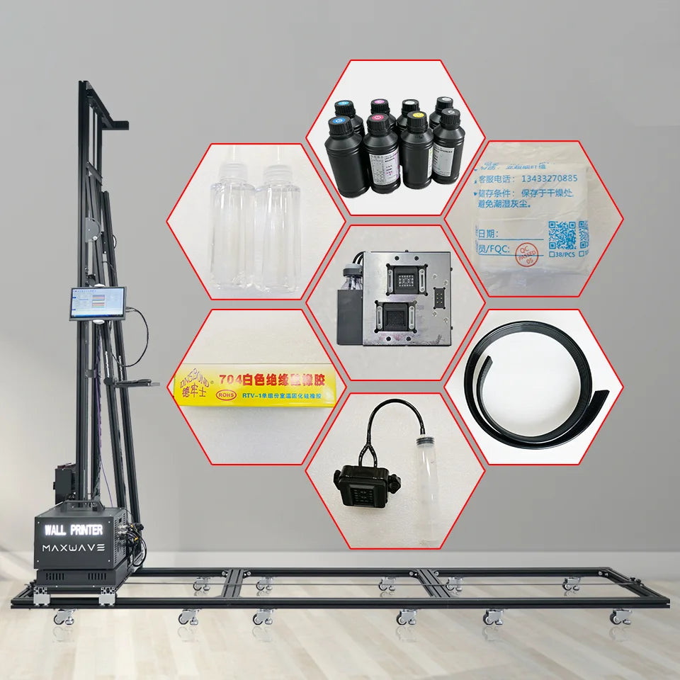 MAXWAVE WALL & FLOOR UV PRINTER - 2-in-1 Vertical - CMYK+W 7 Color