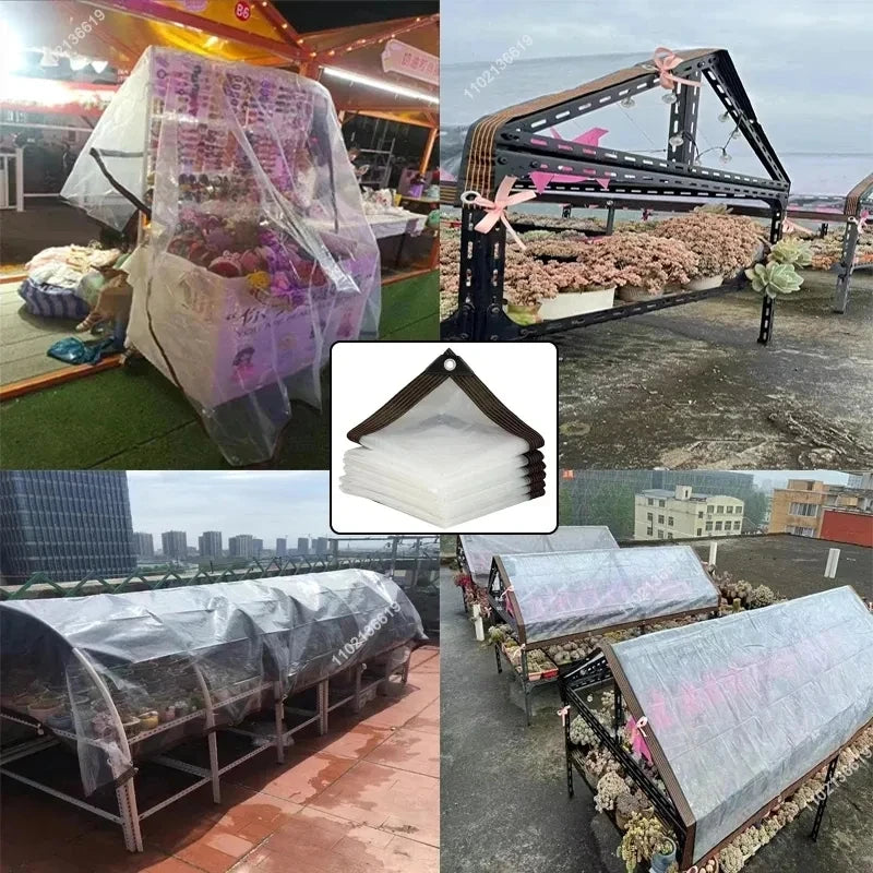 0.18mm Transparent Rainproof Shading Cloth Tarpaulin Lightweight Waterproof Tarpaulin Cover Tarpaulin Transparent Rainproof Cloth