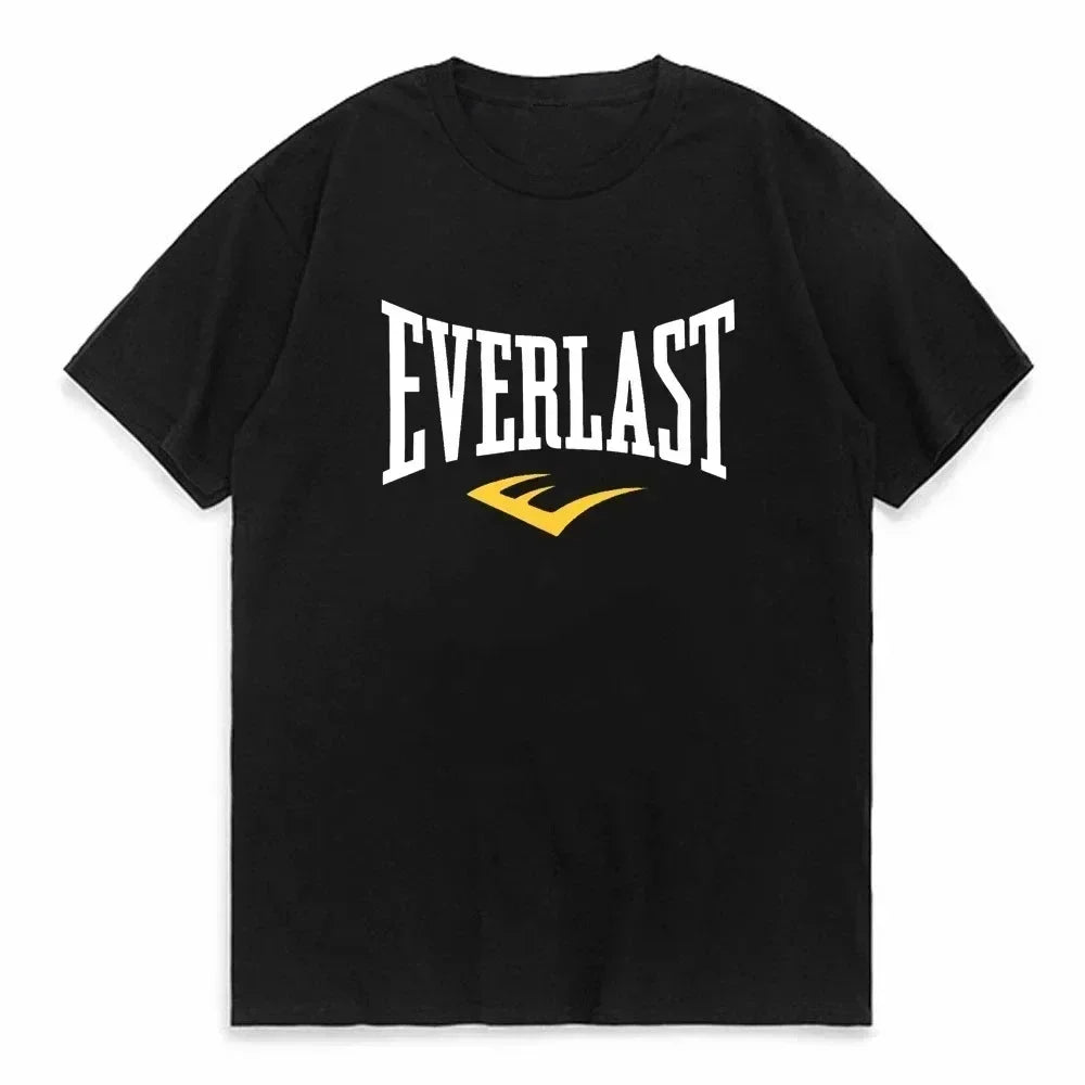 EVERLAST BOXING Logo T-shirt and Women's Round Neck Printed Summer T-shirt Harajuku Street Fashion Top