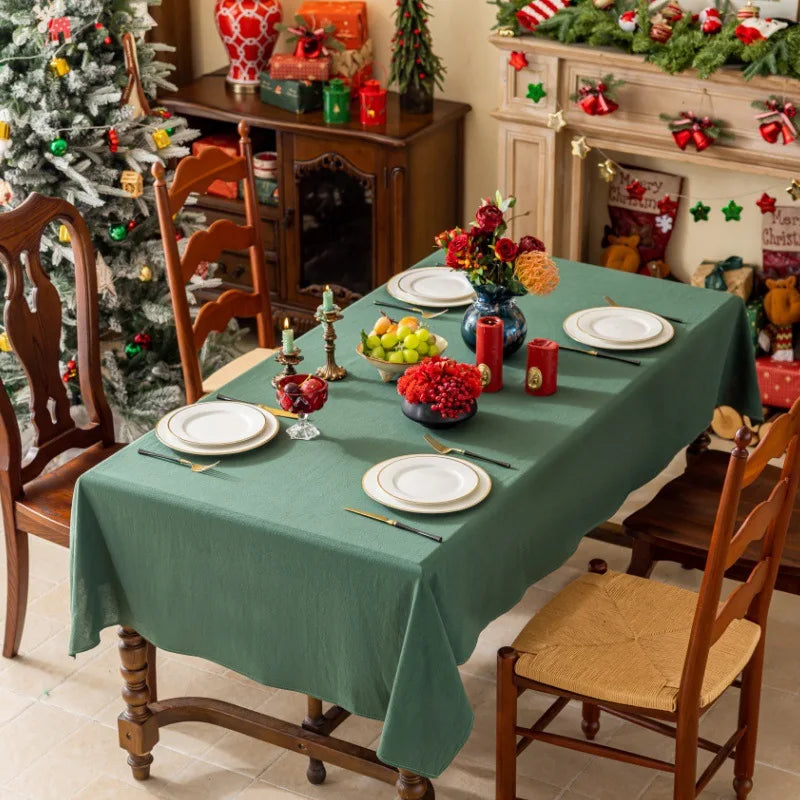 Tablecloth Simplicity Wash Cotton Christmas Table Cover Restaurant Kitchen Party Wedding Decor Photographing Background Cloth