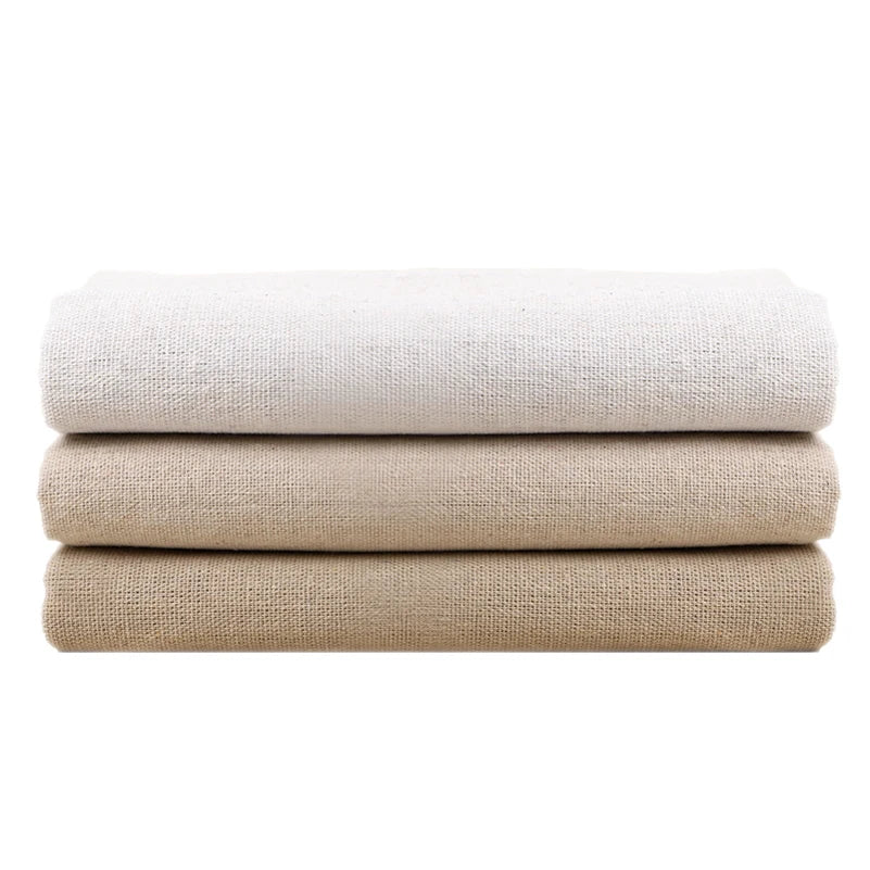 RAW COTTON LINEN FABRIC GREIGE - 150cm Wide, 3 Neutrals - Make Something Real